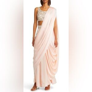 SANI Rani Palazzo Stitched Saree with Blouse